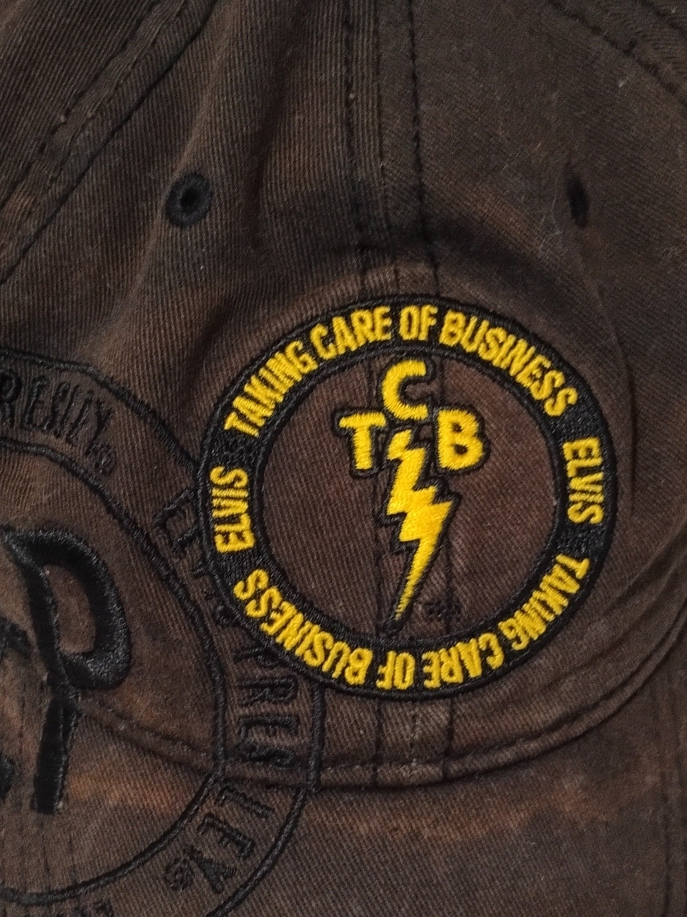 Elvis Presley TCB Edition Graceland Baseball Cap with Yellow Lightning Patch